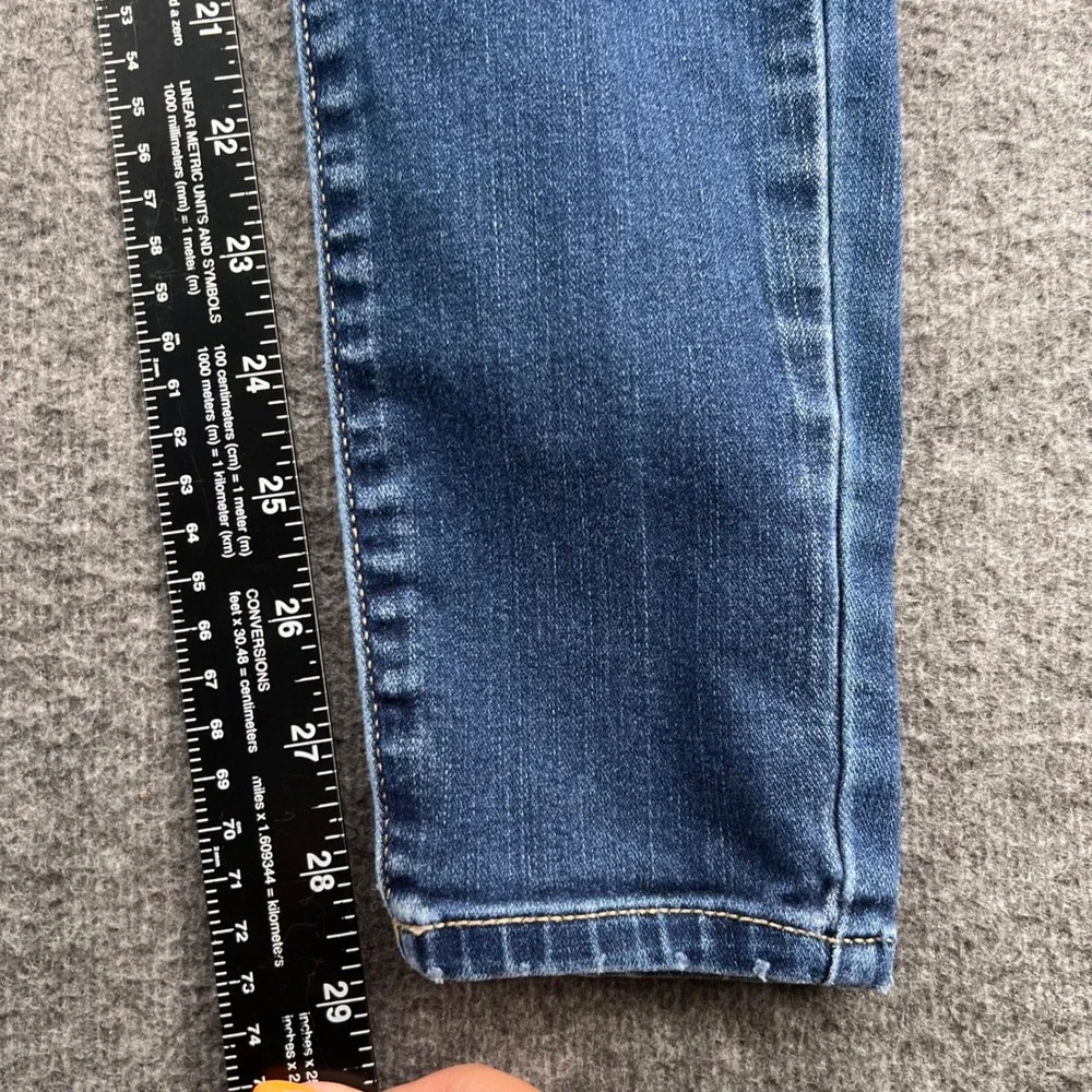 SO Womens High Rise Skinny Jeans Medium Wash Button Fly Size 0 24 Blue Denim